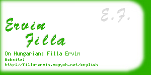 ervin filla business card